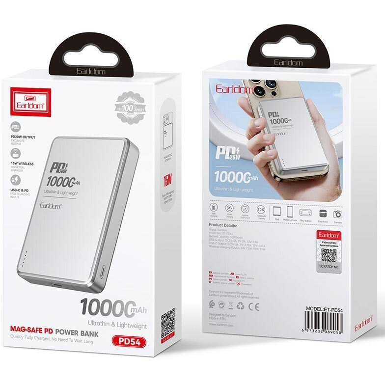 پاوربانك Earldom مدل PD54 وایرلس  10,000 mAh